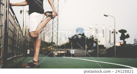 Sportman Stretching Exercise Healthy Lifestyle Concept 24128821