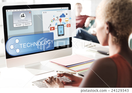 Online Streaming Technology Transfer Wireless Technology Concept 24129343