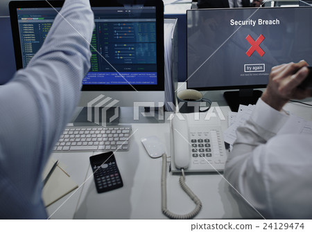 Security Breach Hacker Cyber Crime Privacy Policy Concept Security Breach Hacker Cyber Crime Privacy Policy Concept 24129474