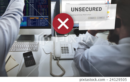 Unsecured Virus Detected Hack Unsafe Concept 24129505