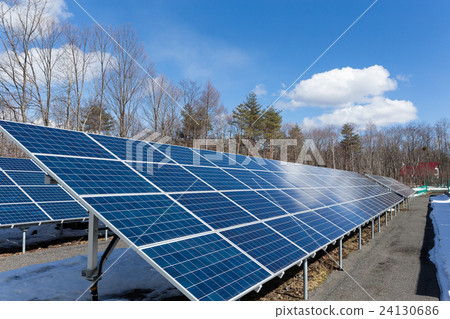 Solar panel under blue sky Solar panel under blue sky 24130686