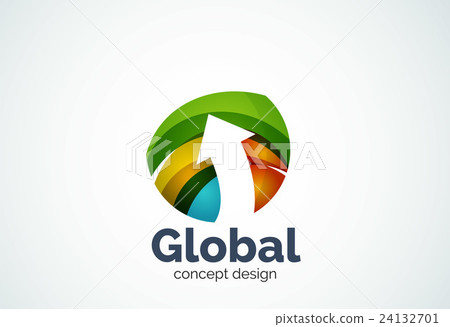 Globe with arrow logo template - Stock Illustration [24132701] - PIXTA