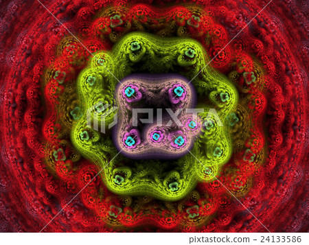 Microbes isolated on black background, 3D 24133586