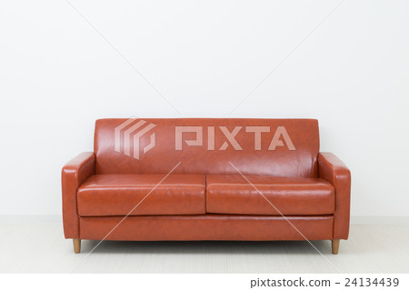 Leather sofa and white wall room Leather sofa and white wall room 24134439