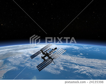 Earth and ISS (Space station) 3DCG perming3DCGmp160819 Illustration material Earth and ISS (Space station) 3DCG perming3DCGmp160819 Illustration material 24135398