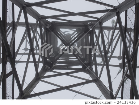 transmission tower silhouette in deep mist white 24135436