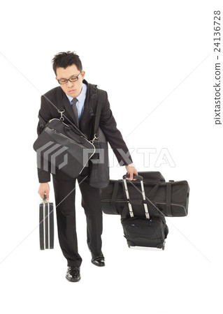 exhausted businessman taking all bags exhausted businessman taking all bags 24136728