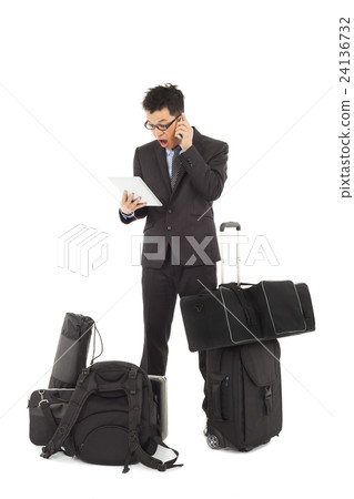 unbelievable businessman watching on tablet unbelievable businessman watching on tablet 24136732