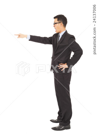 businessman pointing to  something with yelling 24137006