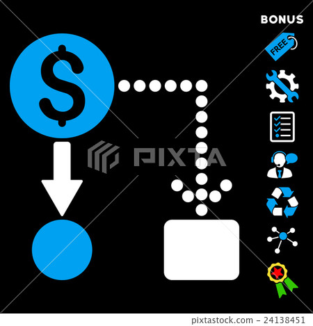Cashflow Flat Vector Icon With Bonus - Stock Illustration [24138451 ...