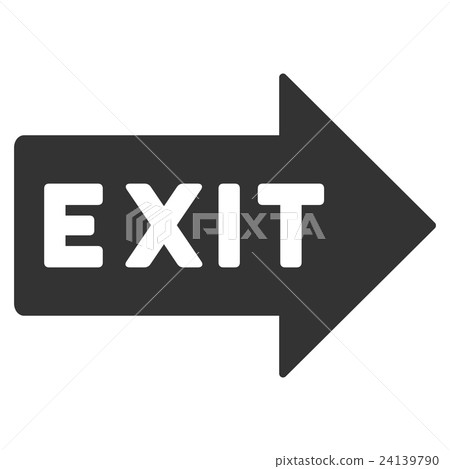 Exit Arrow Flat Vector Icon 24139790
