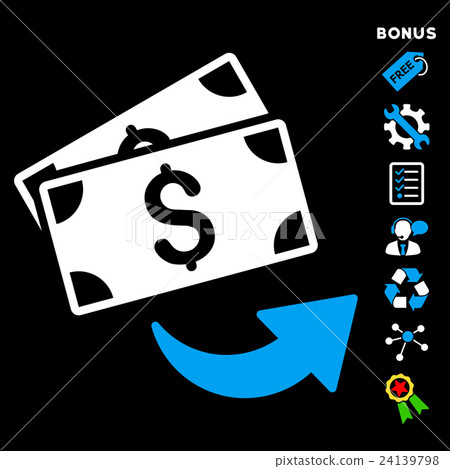 Send Money Flat Vector Icon With Bonus - Stock Illustration [24139798 ...