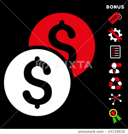 Coins Flat Vector Icon With Bonus - Stock Illustration [24139830] - PIXTA