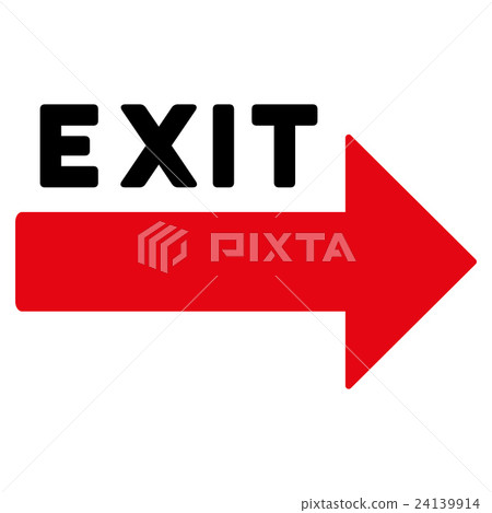 Exit Arrow Flat Glyph Icon 24139914