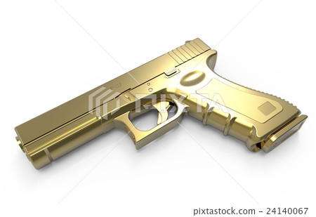 Isolated pistol on white background. 3D render 24140067