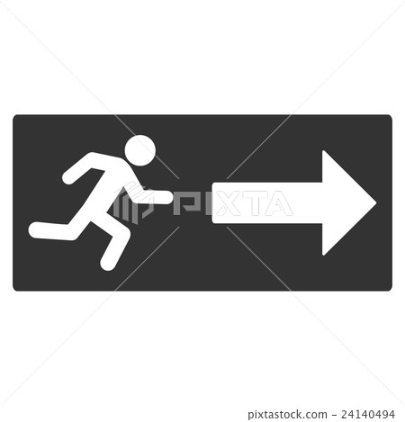Emergency Exit Flat Glyph Icon Emergency Exit Flat Glyph Icon 24140494