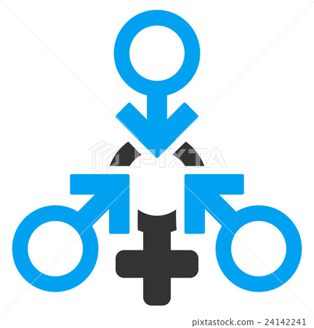 Triple Penetration Sex Flat Vector Icon 24142241