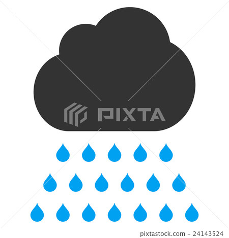 Rain Cloud Flat Vector Icon - Stock Illustration [24143524] - PIXTA