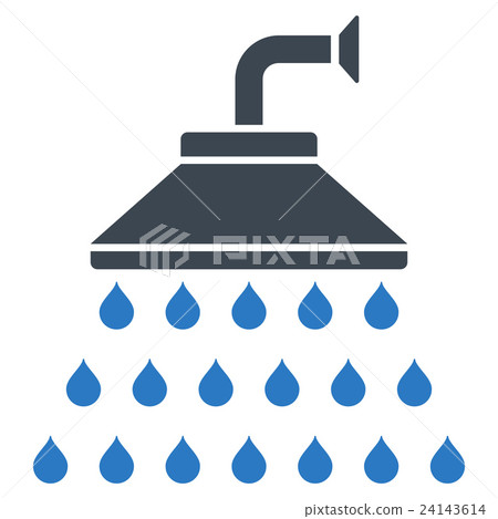 Shower Flat Glyph Icon 24143614