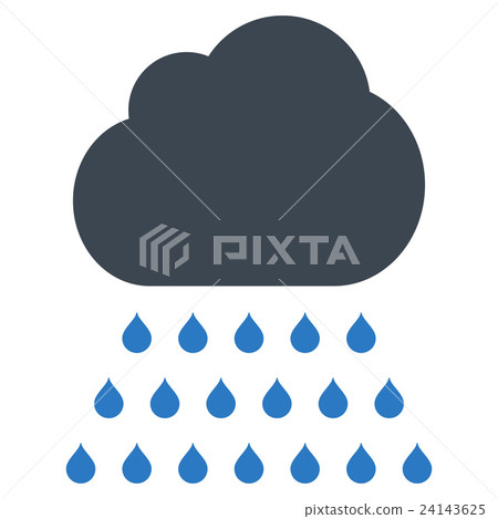 Rain Cloud Flat Glyph Icon - Stock Illustration [24143625] - PIXTA