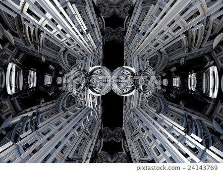 Abstract fractal metal construction - digitally Abstract fractal metal construction - digitally 24143769