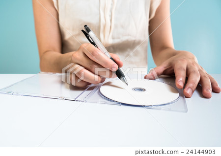 Stock Photo: dvd, female, lady