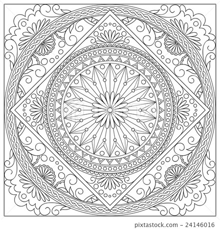 mandala into the square - Stock Illustration [24146016] - PIXTA