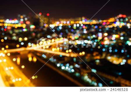 The Y Bridge with defocused bokeh lights 24146528