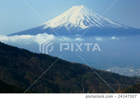 在早春從總部Maru Misaka山看到的富士山 在早春從總部Maru Misaka山看到的富士山 24147307