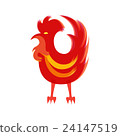 Silhouette of red cock. 24147519