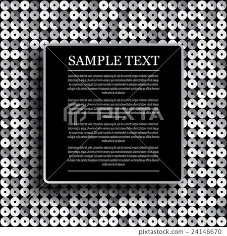 Vector black background on shiny silver sequins. Vector black background on shiny silver sequins. 24148670
