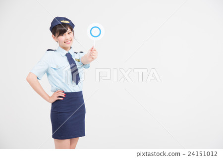 A woman who had a cosplay of a woman police officer with Maru A woman who had a cosplay of a woman police officer with Maru 24151012