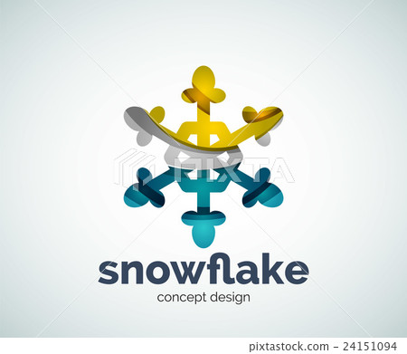 Vector Christmas snowflake logo template 24151094