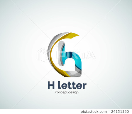 Abstract H geometric letter logo template - Stock Illustration ...