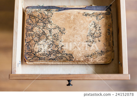 shabby book in open drawer shabby book in open drawer 24152078