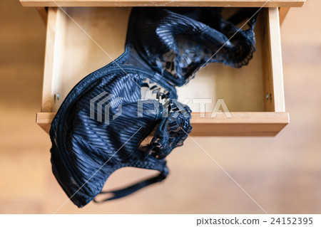 black brassiere in open drawer 24152395