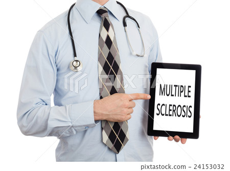 Doctor holding tablet - Multiple sclerosis Doctor holding tablet - Multiple sclerosis 24153032