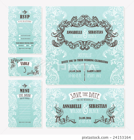 Set of wedding cards Set of wedding cards 24153164