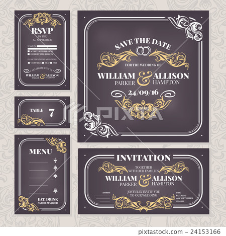 Set of wedding cards Set of wedding cards 24153166