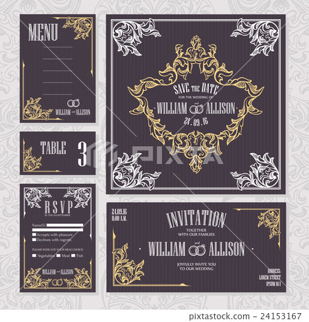 Set of wedding cards Set of wedding cards 24153167