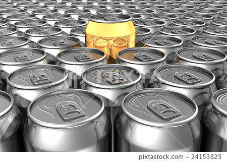 Gold soda can standing out 24153825