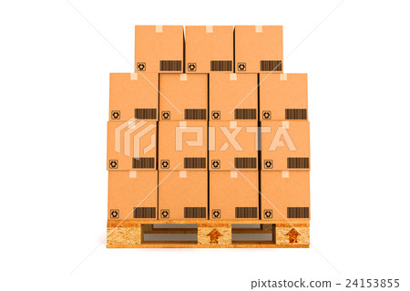 Cardboard boxes on white background. 24153855