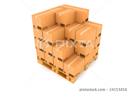 Cardboard boxes on white background. 24153858