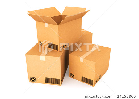 Cardboard boxes on white background. Cardboard boxes on white background. 24153869