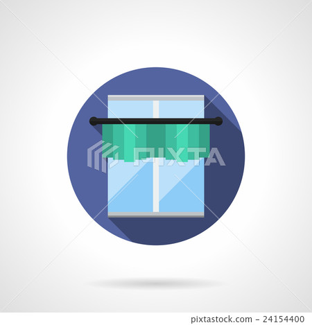 Green lambrequin round flat vector icon 24154400