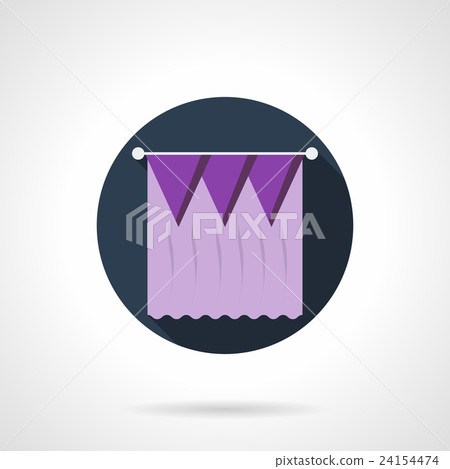Room drapes round flat vector icon Room drapes round flat vector icon 24154474