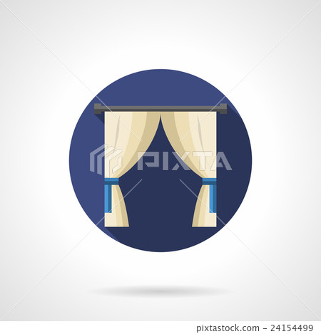Indoor curtains round flat vector icon - Stock Illustration [24154499 ...