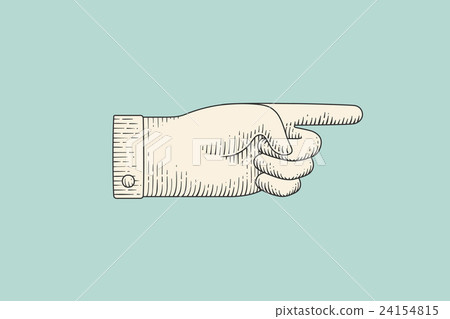 Drawing of hand sign with pointing finger in 24154815