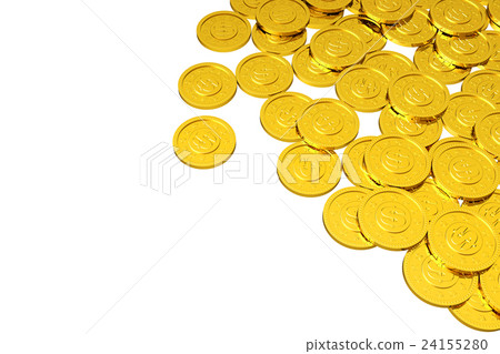 Many golden coins background. 24155280