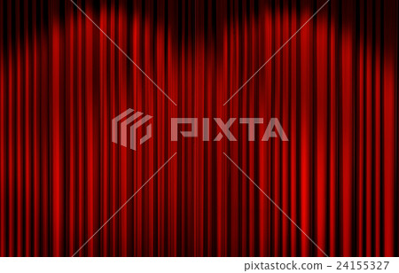 Red curtain in theater. 24155327